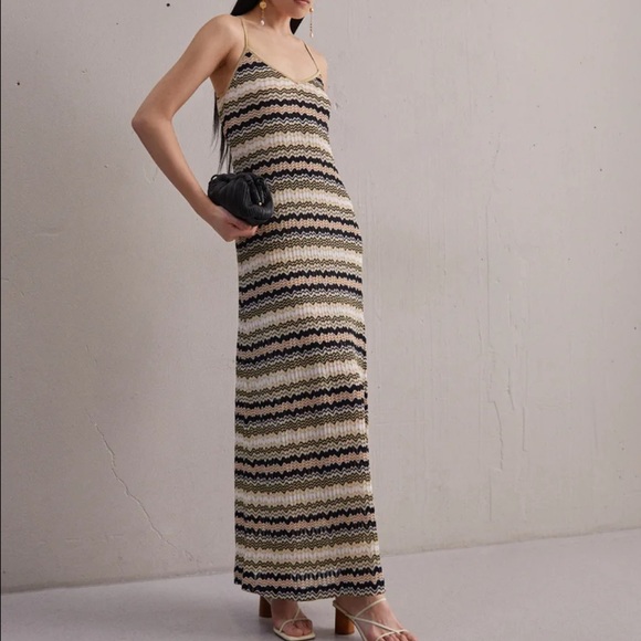 Missoni gold chevron v neck maxi dress - Picture 13 of 15